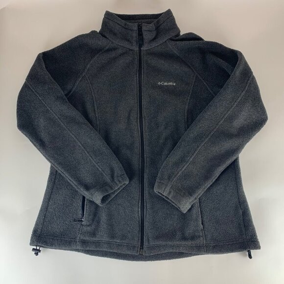 Columbia Sportswear Gray Full Zip Fleece Jacket Women's 1X - Picture 1 of 5